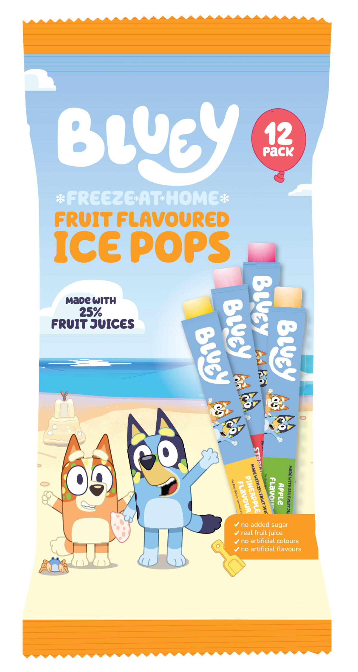 Bluey Ice Pops – fruity, no added sugar, freeze-at-home treats