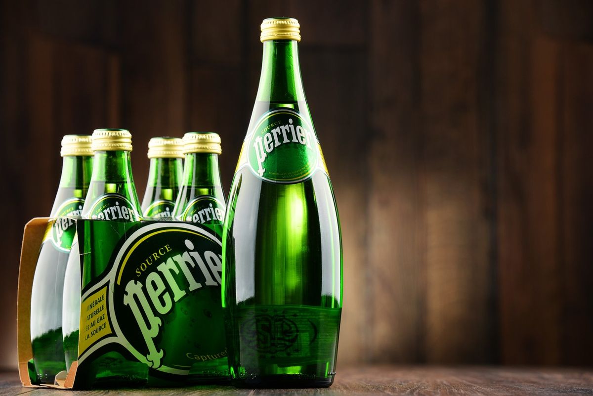 Bottle of Perrier mineral water 