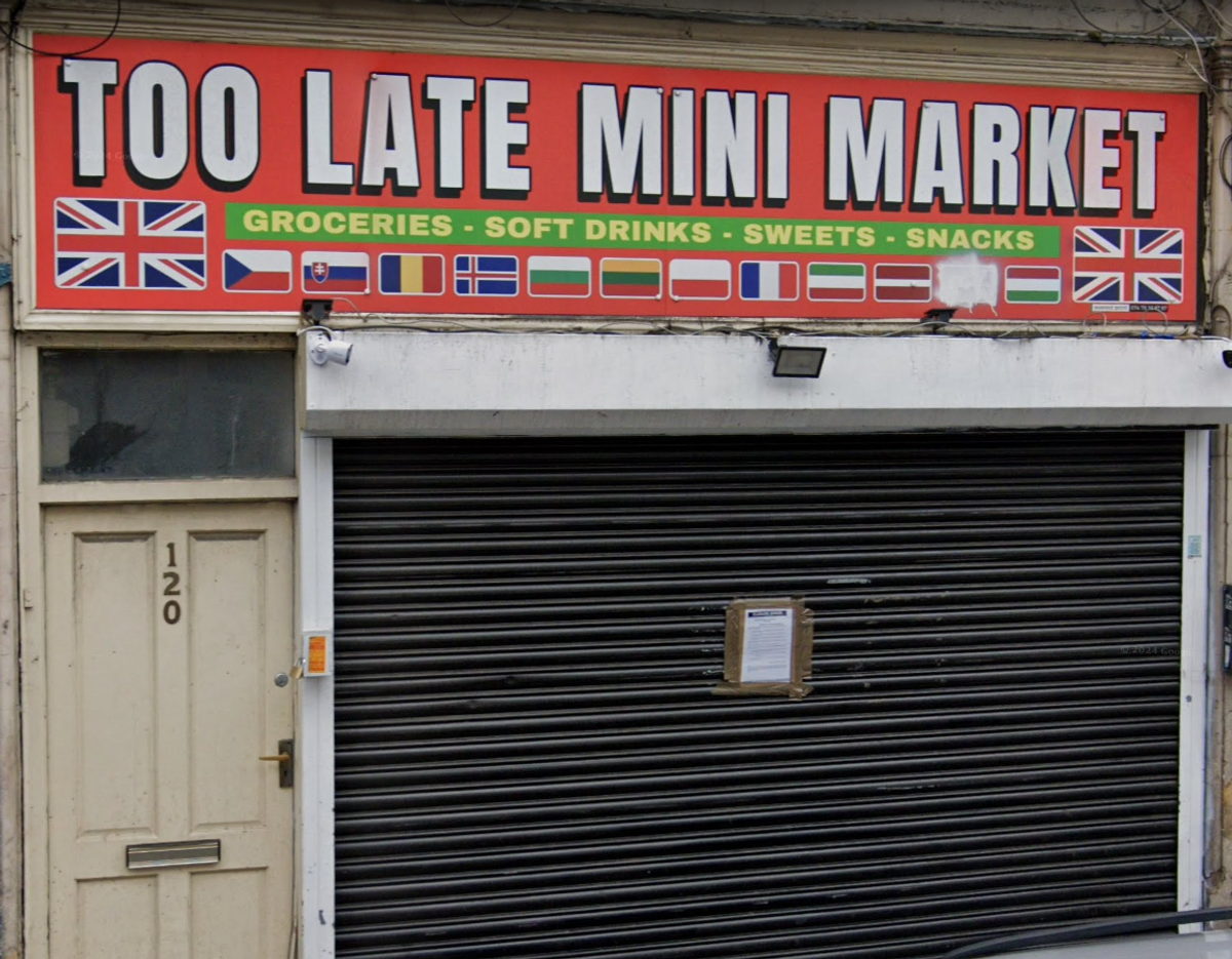 Closed Too Late Mini Market in Gloucester with illegal tobacco seized