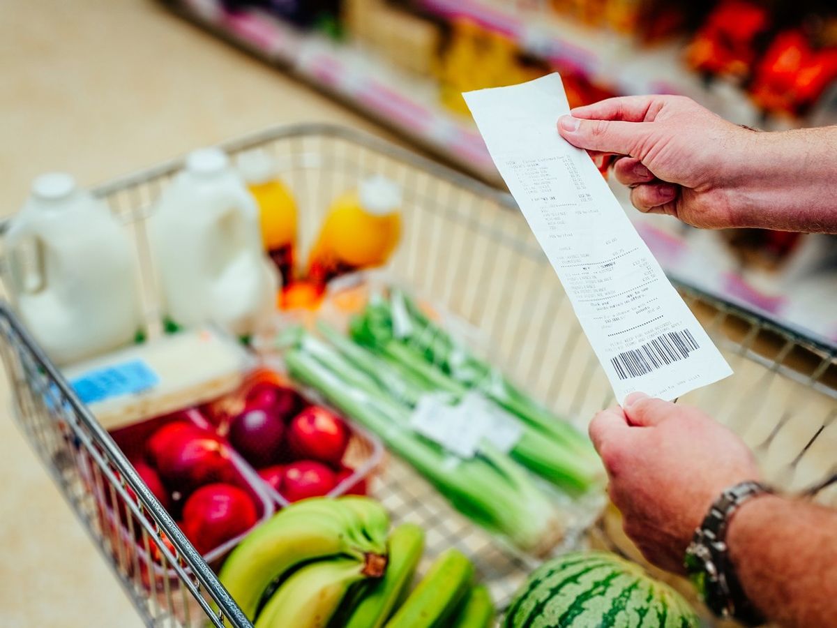 groceries bill in the supermarket 