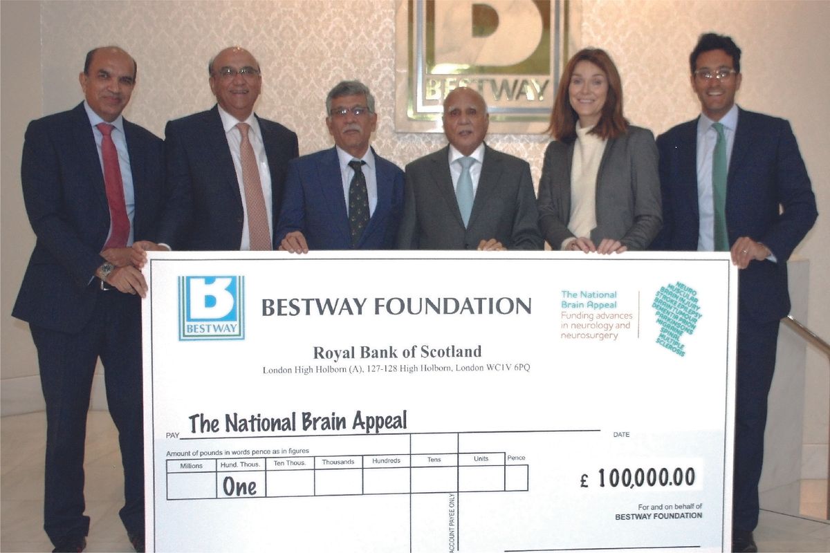 Bestway's charity arm donates £100,000 to The National Brain Appeal