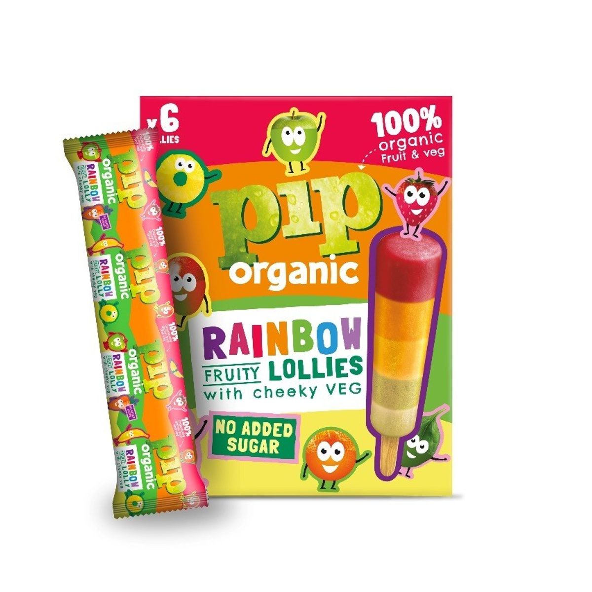 Pip Organic unveils new look for Rainbow Lollies