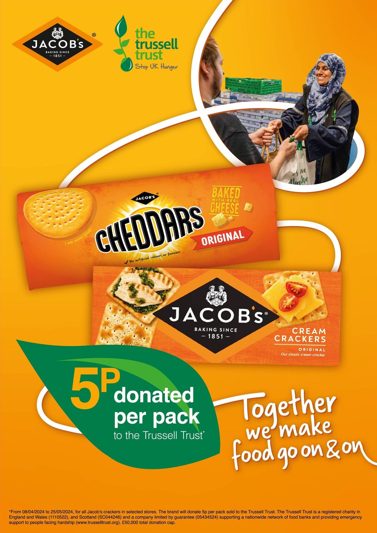 Jacob's launches on-pack initiative to raise £50,000 for Trussell Trust