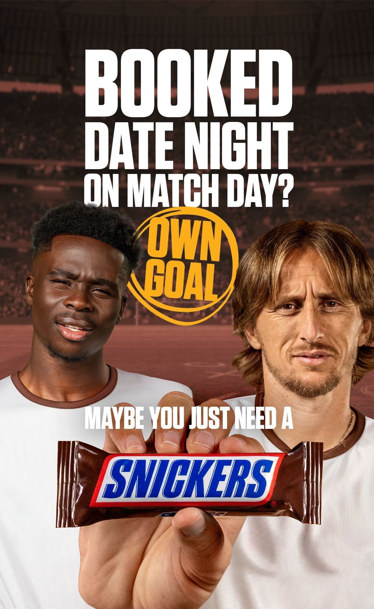 Snickers Own Goal campaign with Luka Modrić and Bukayo Saka kicks off