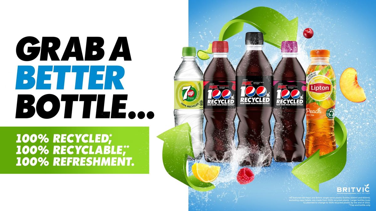 Britvic announces on-the-go bottles to be 100% recycled plastic