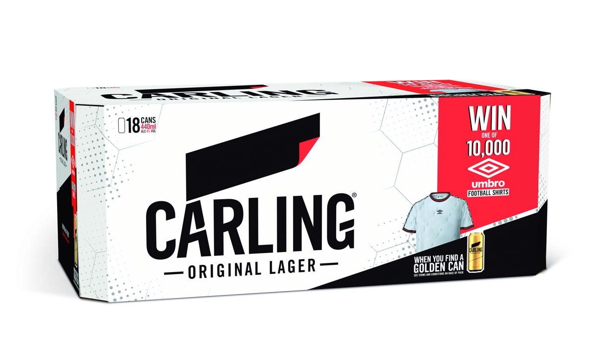 Carling introduces on-pack promo with Umbro