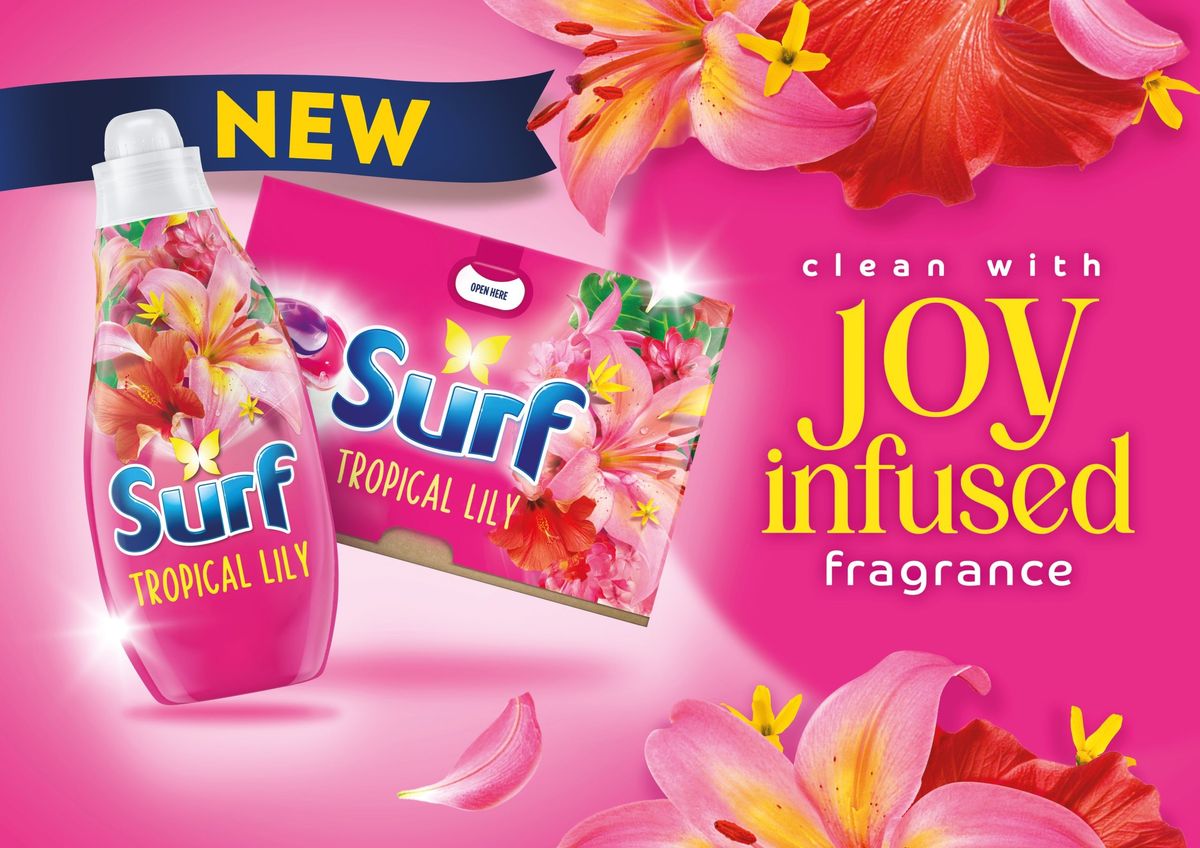 Unilever relaunches Surf liquid and capsule detergents with ‘joy infused’ fragrances