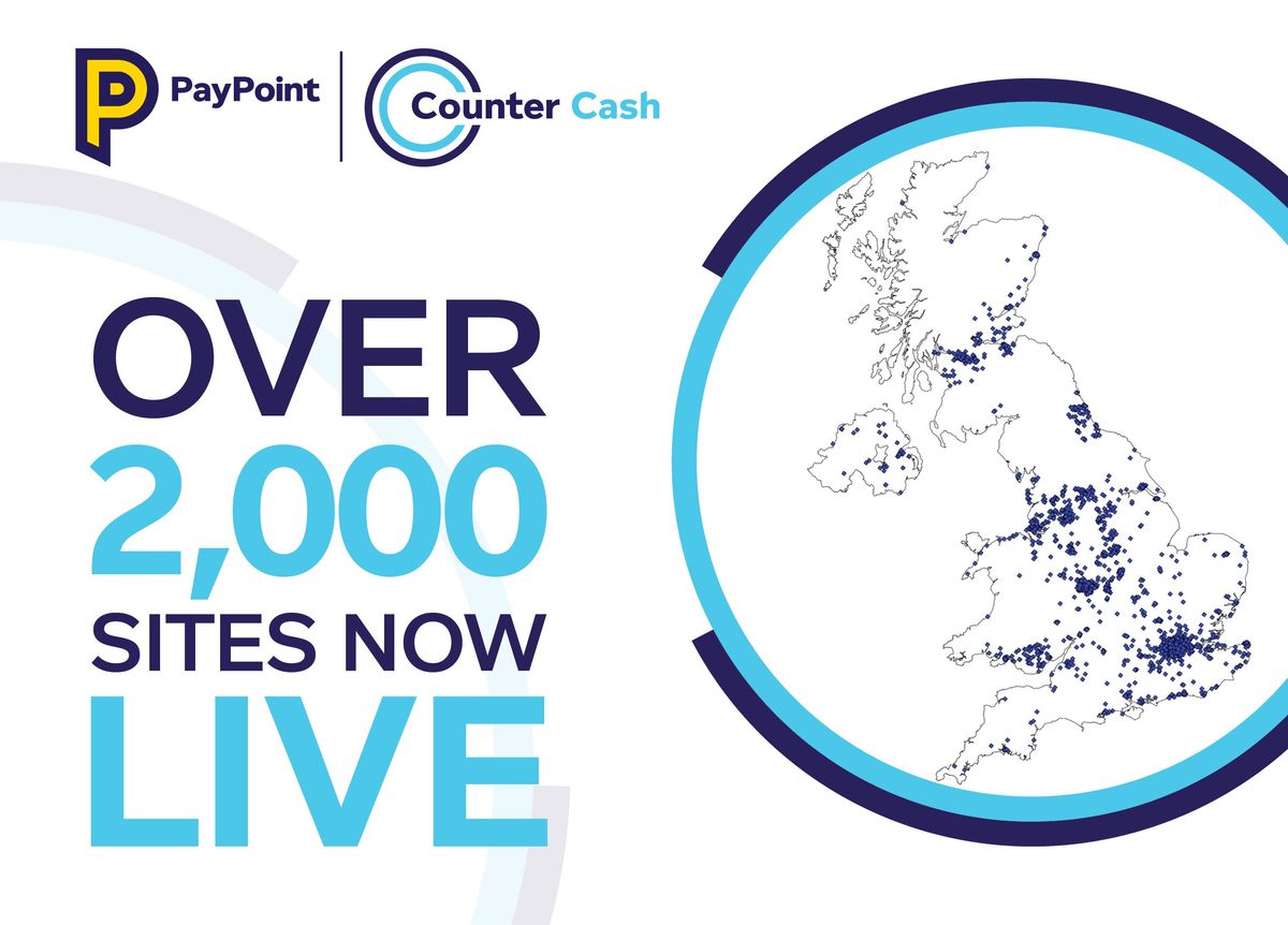 PayPoint Counter Cash service reaches 2,000 store milestone