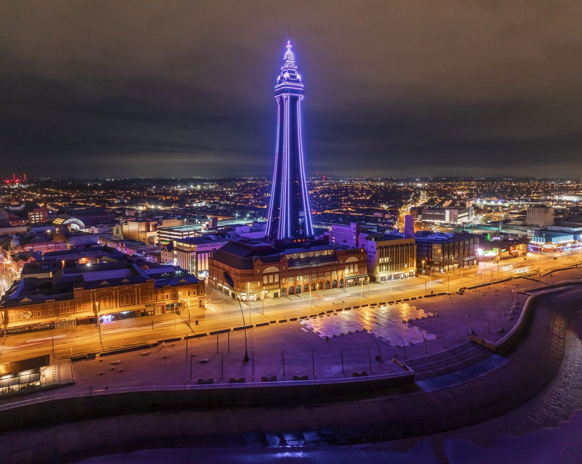 Blackpool Tower turns purple for Cadbury’s 200th anniversary