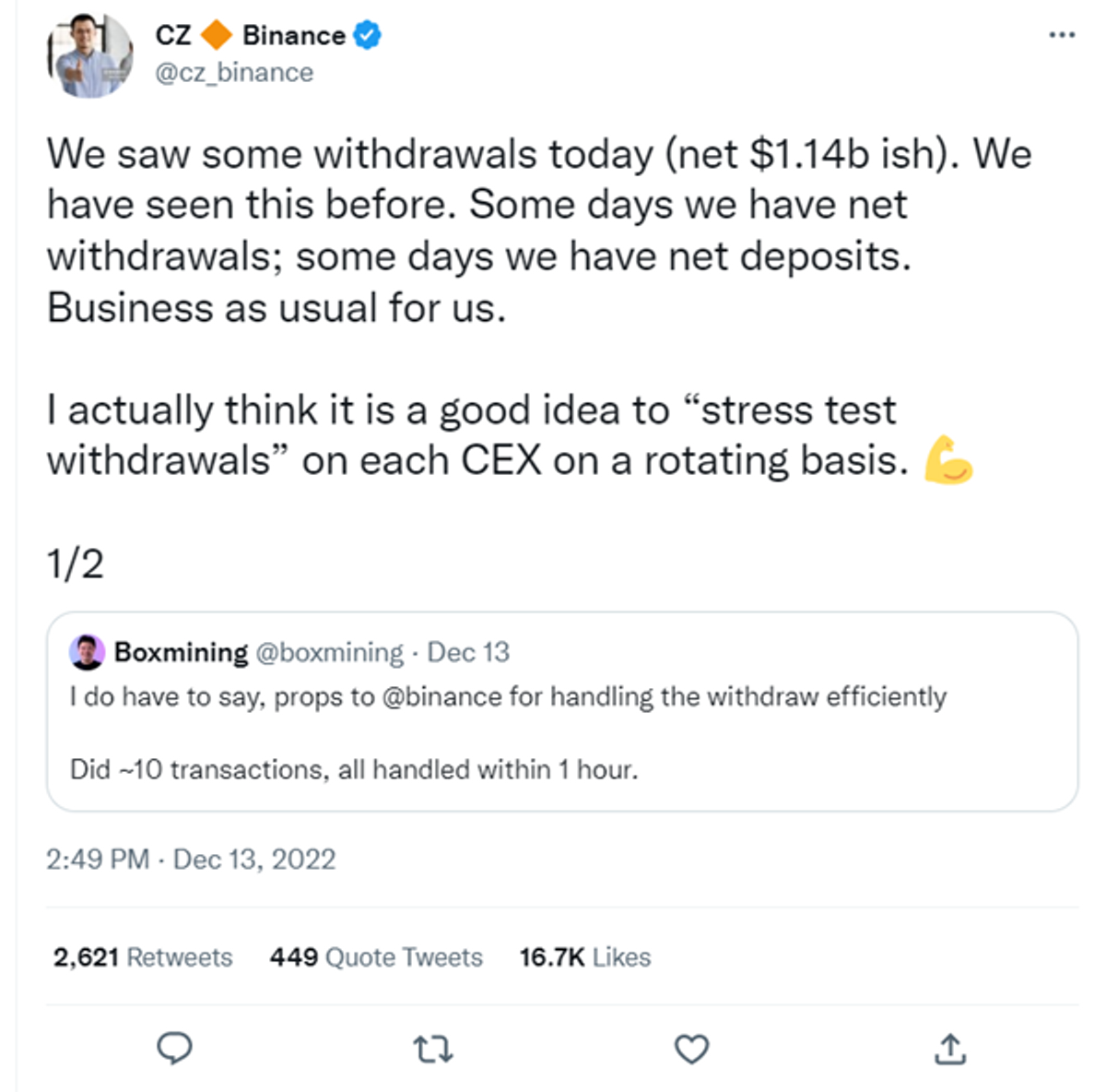 Binance is facing a high record of customers withdrawals