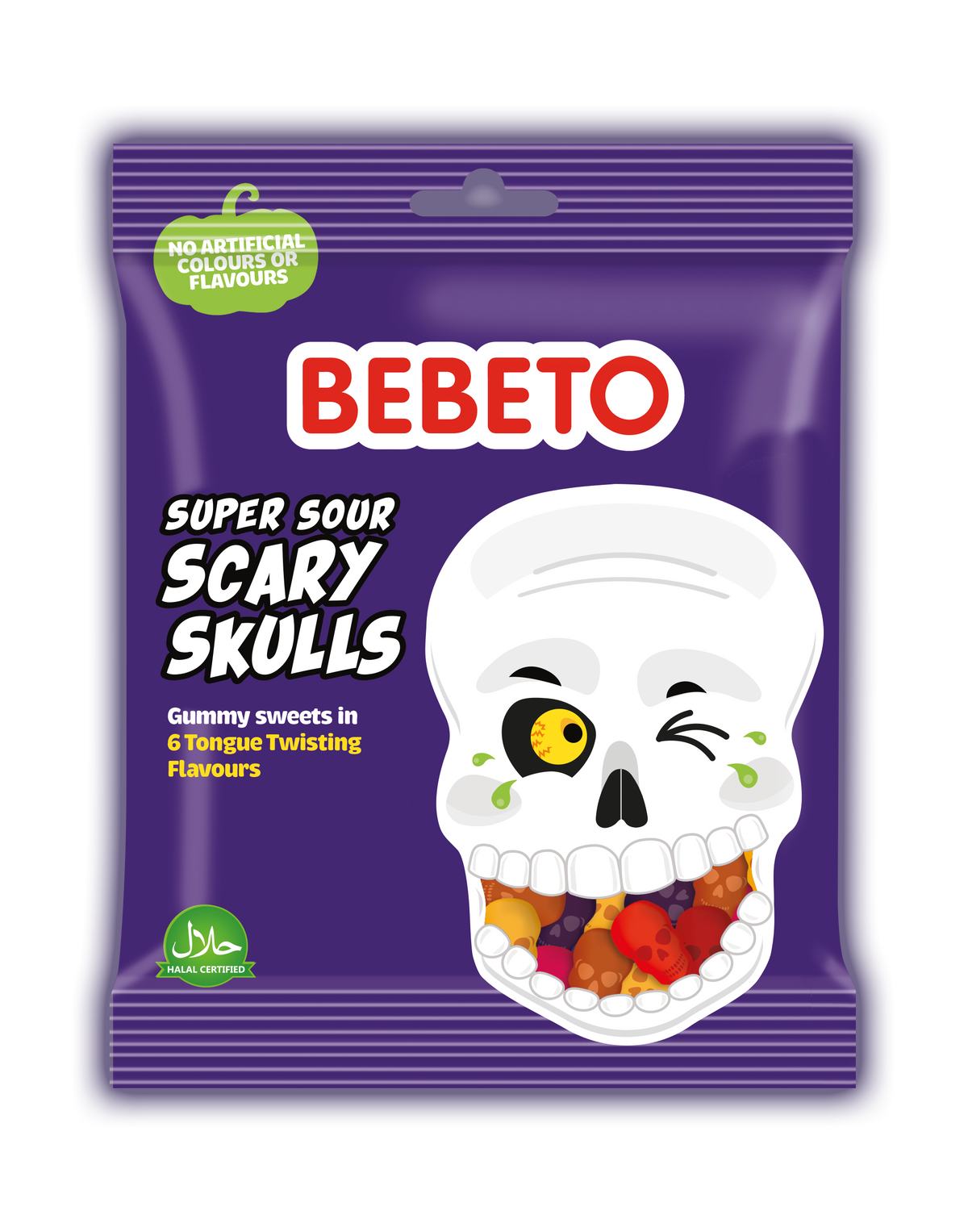 New Bebeto Super Sour Scary Skulls set for Halloween