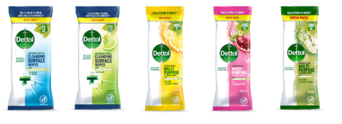 Dettol's disinfection wipe portfolio is now biodegradable