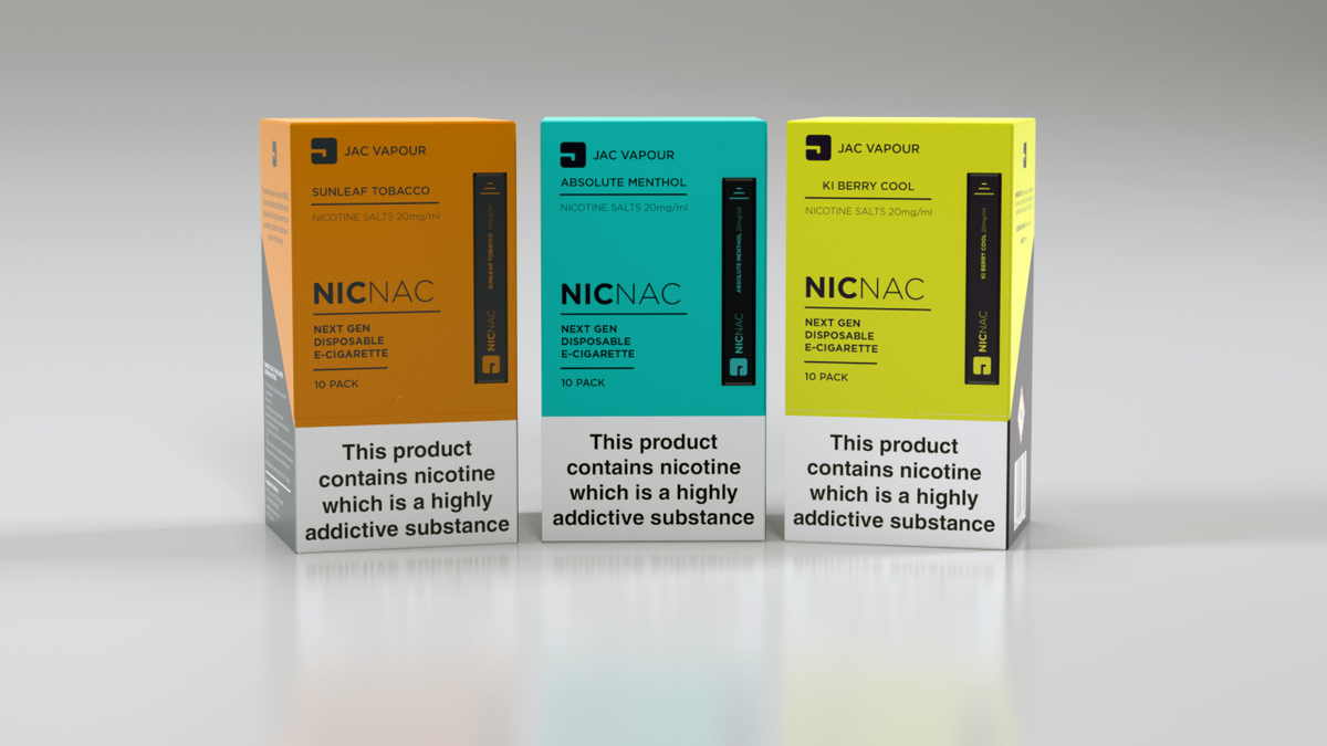 JAC Vapour disposable e-cig NICNAC now at Booker