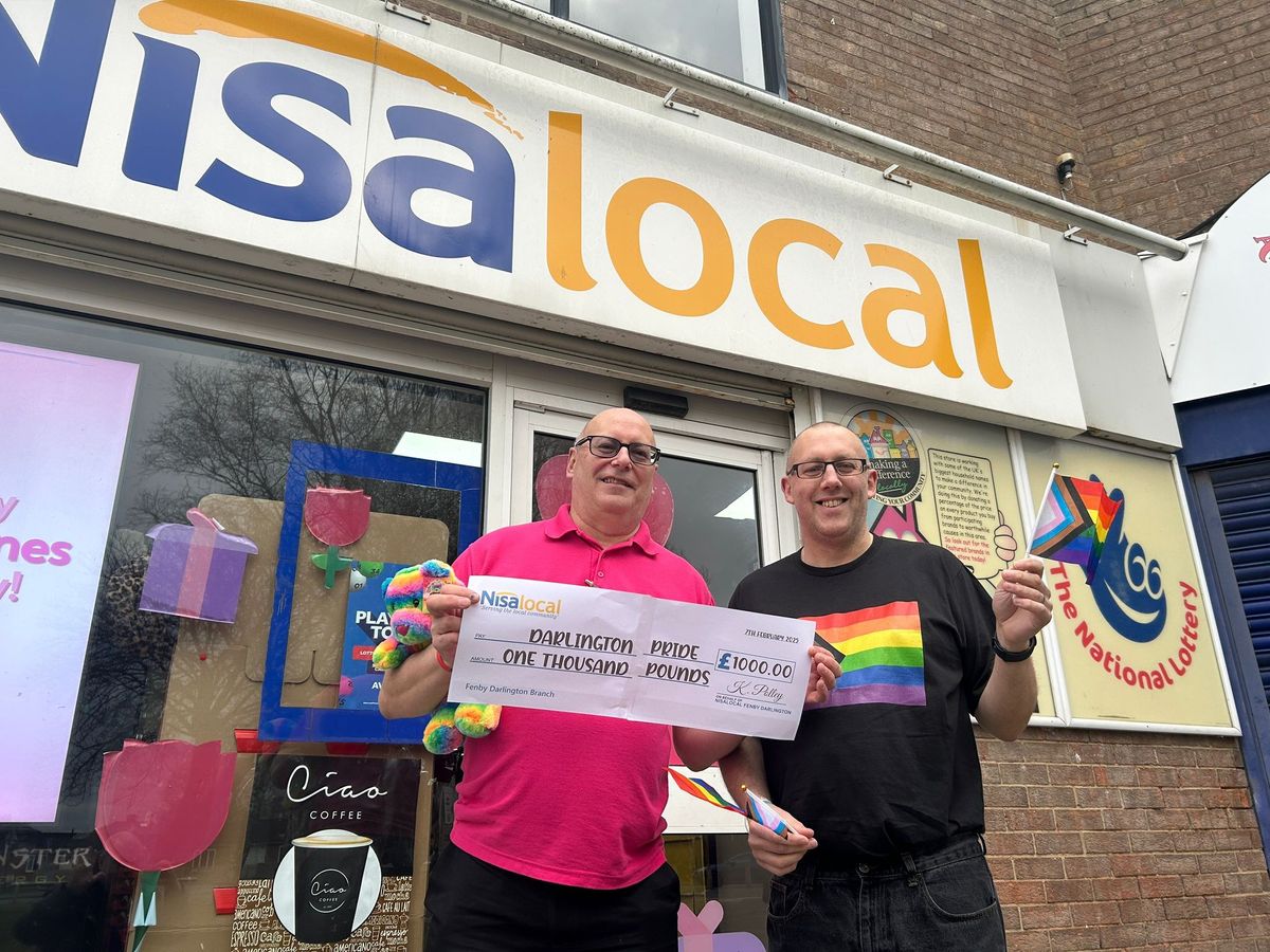 ​Kash Retail donates £1,000 through Nisa’s charity to support Darlington Pride Festival