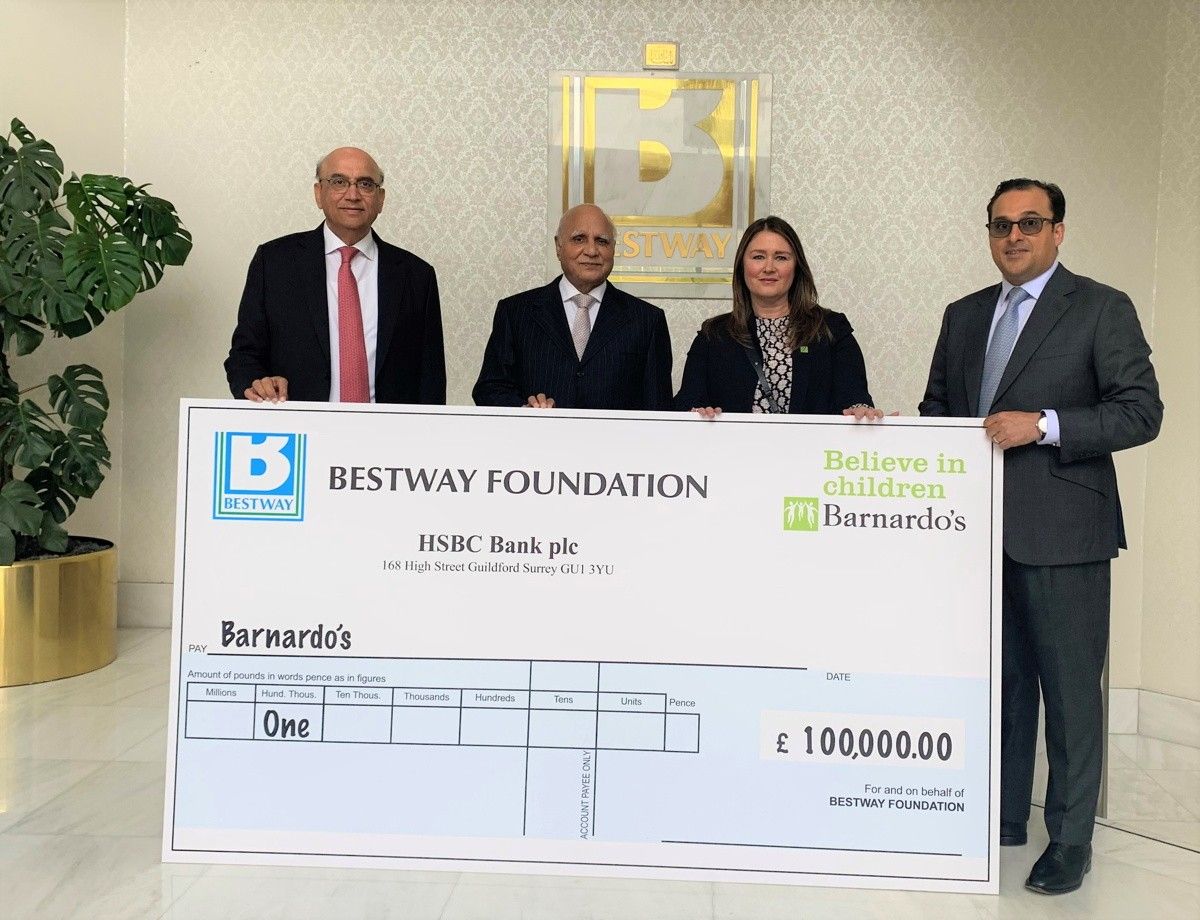 Bestway Foundation donates £100,000 to children’s charity Barnardo's