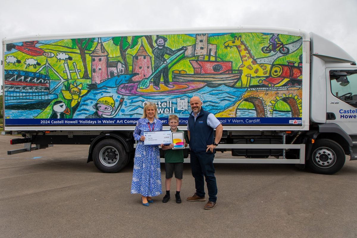 Castell Howell Foods unveils new delivery lorry designed by nine-year-old