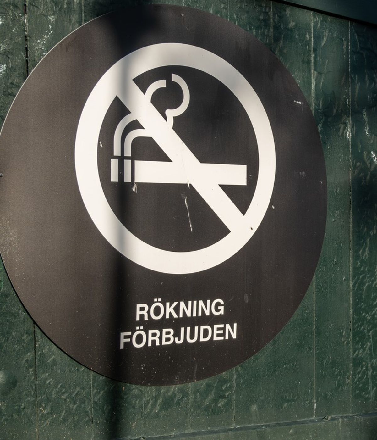 No Smoking sign in Swedish