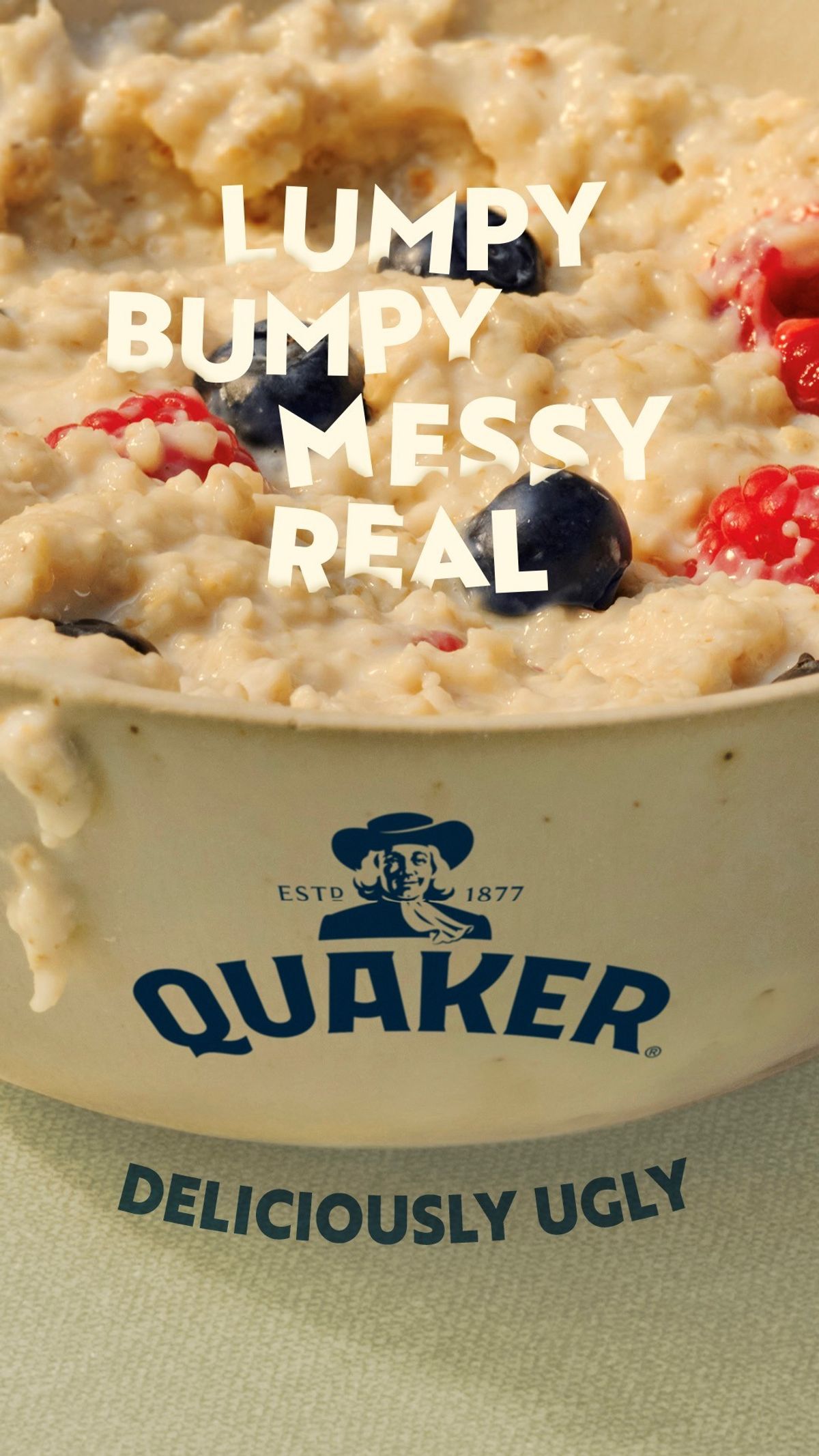 Quaker Oat So Simple sachets with Deliciously Ugly campaign branding