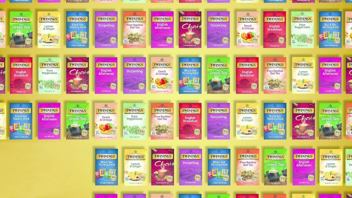 varieties of Twinings teas and infusions