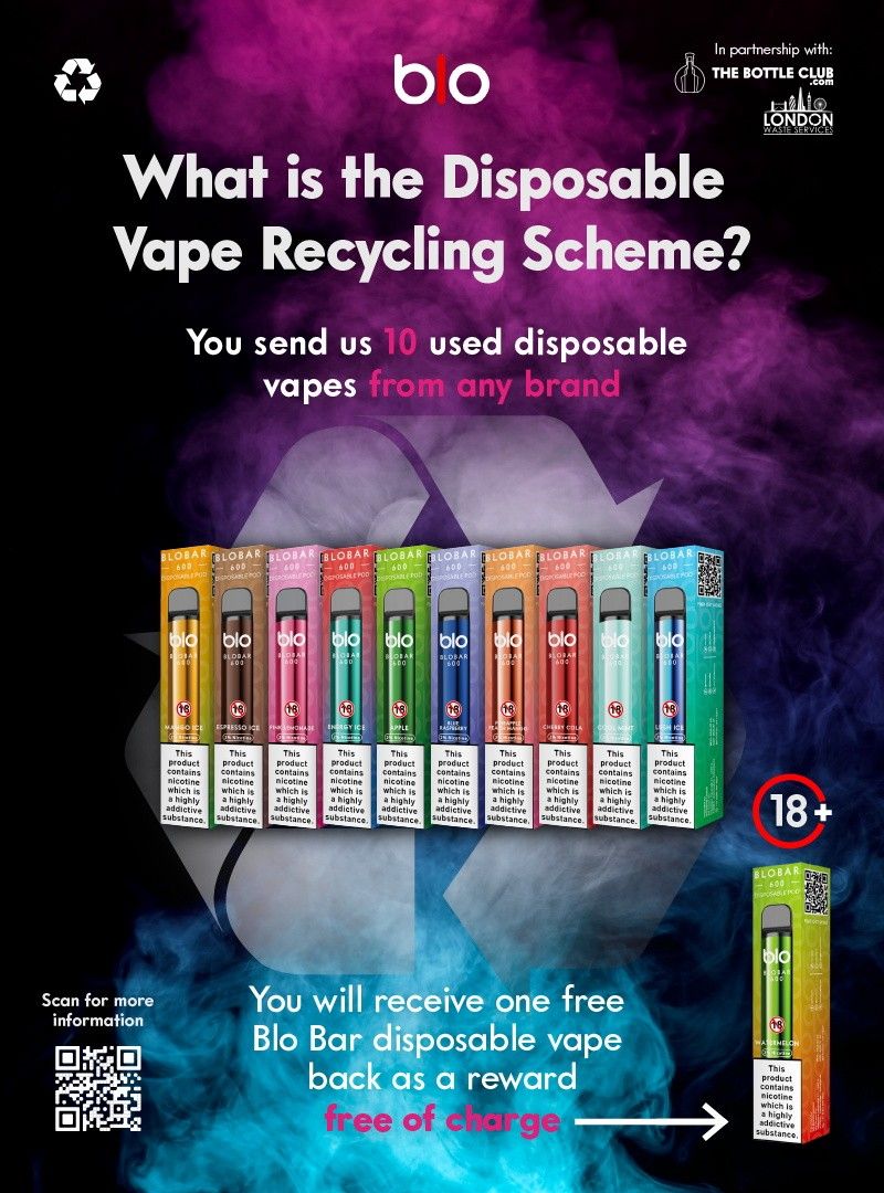 Disposable vape brand Blo Bar launches recycling scheme - Business ...